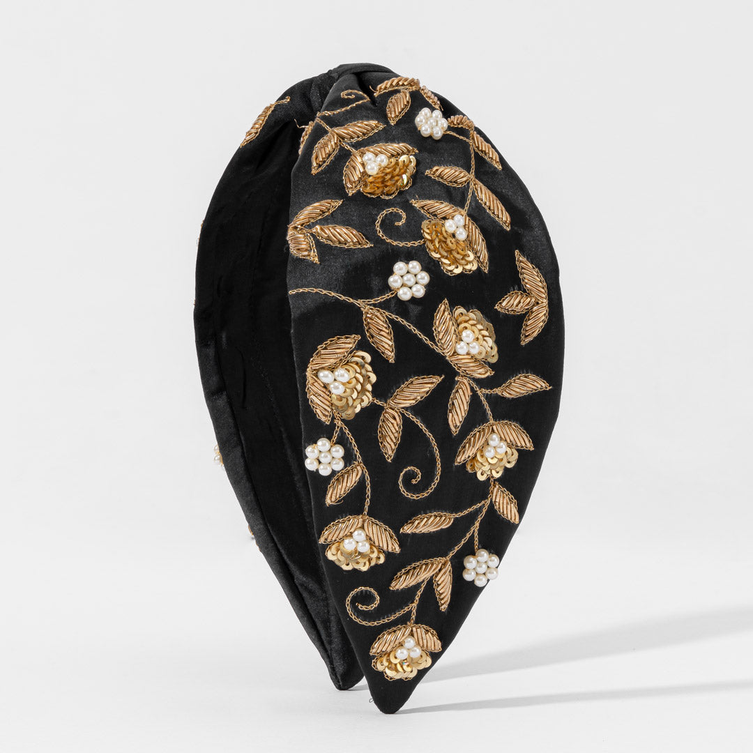 Midnight Bloom Embellished Headband