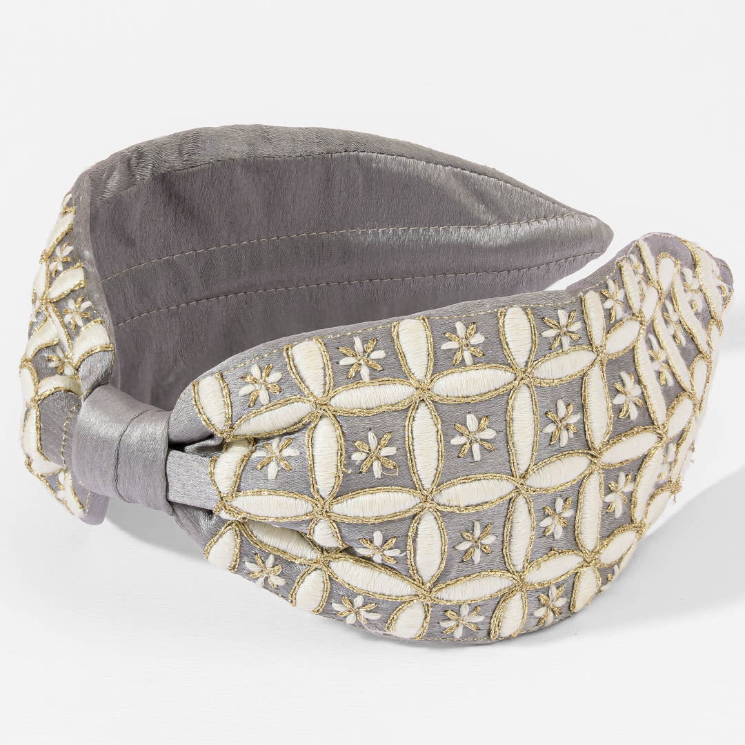 Geometrical Embroidered Knotted Headband