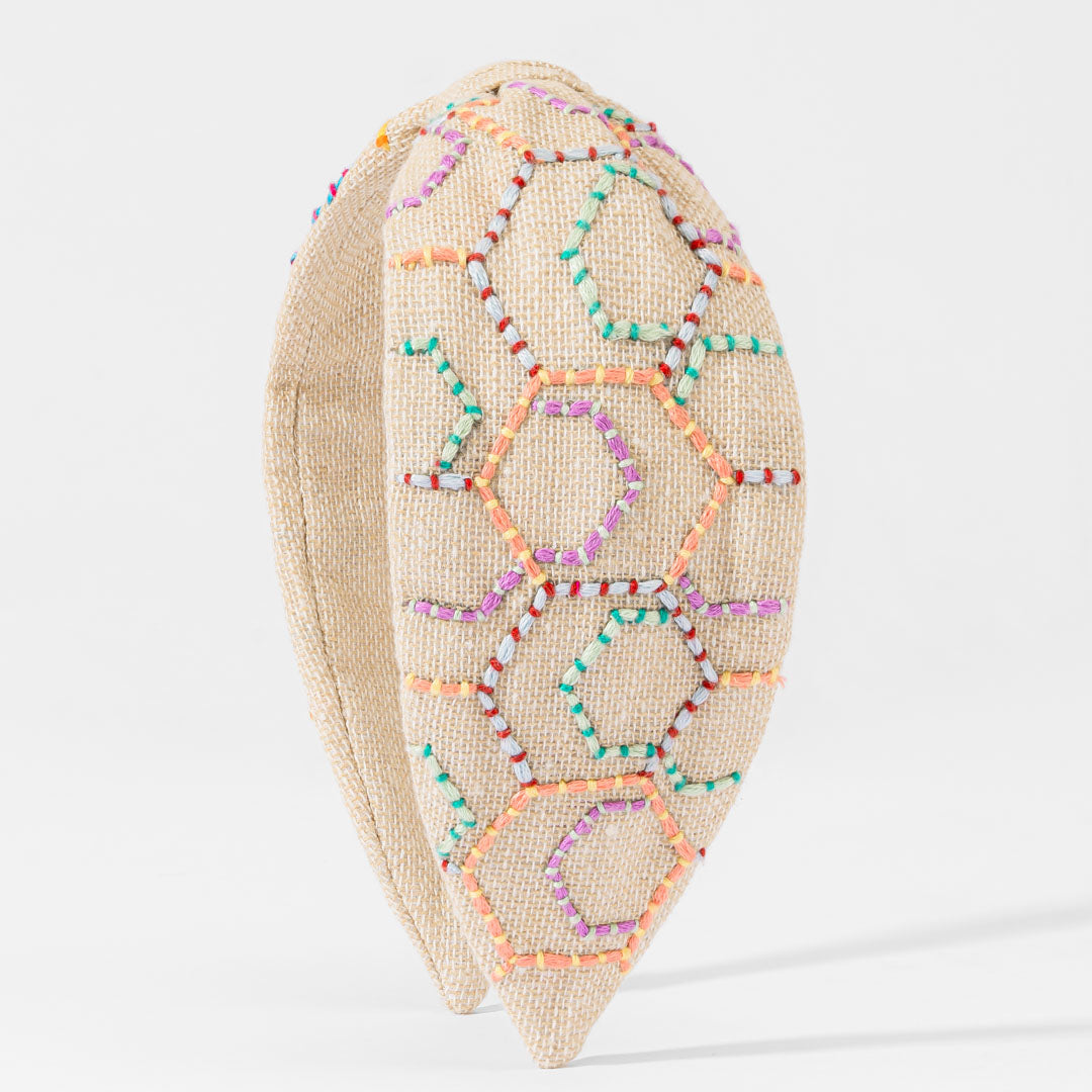 Hexagon Jute Knotted Headband
