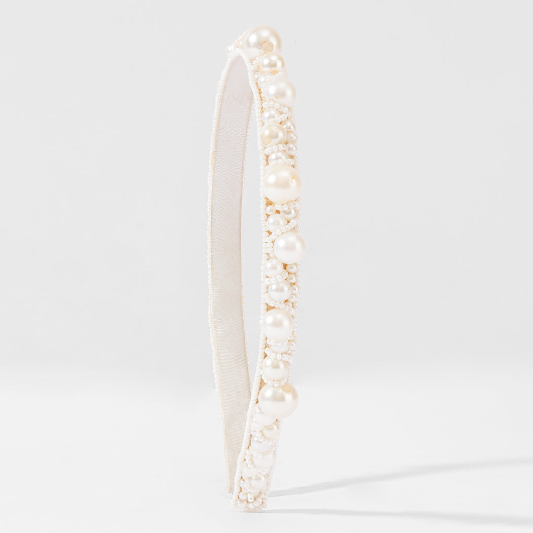 Luna White Pearl Hair Band
