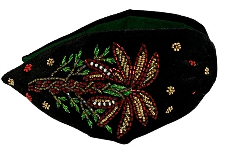 BLACK HEADBAND WITH COCONUT TREE