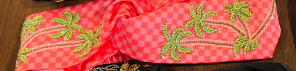 Gingham Palm Knotted Headband