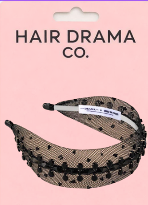 HDC x Emily in Paris Crystal Mesh Hair Band - Black