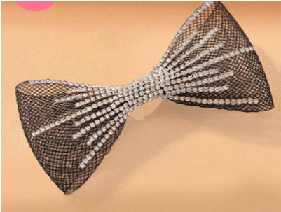 HDC x Emily in Paris Crystal Mesh Hair Bow Alligator Clip