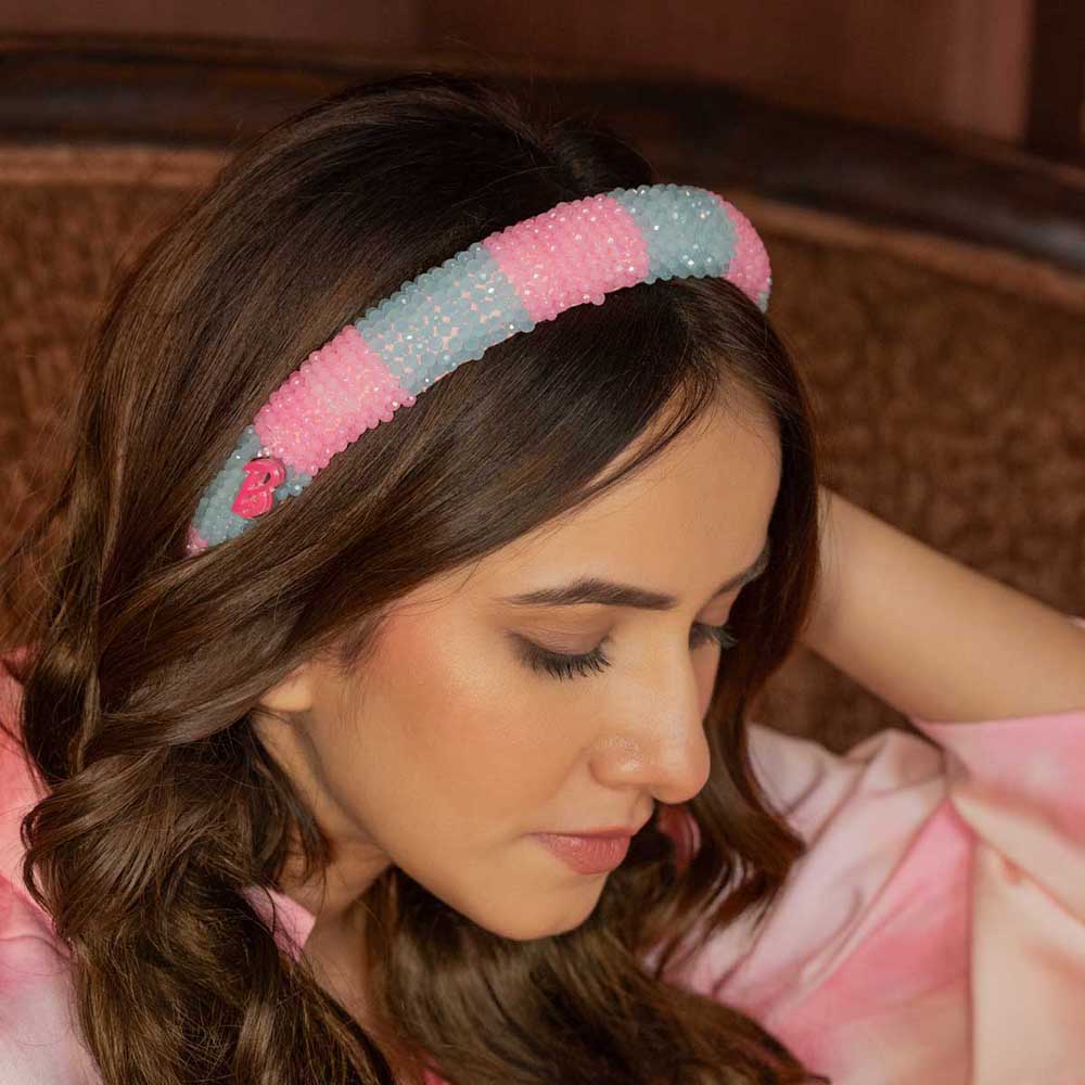 Barbie Embroidered Hair Band - Pink & Blue