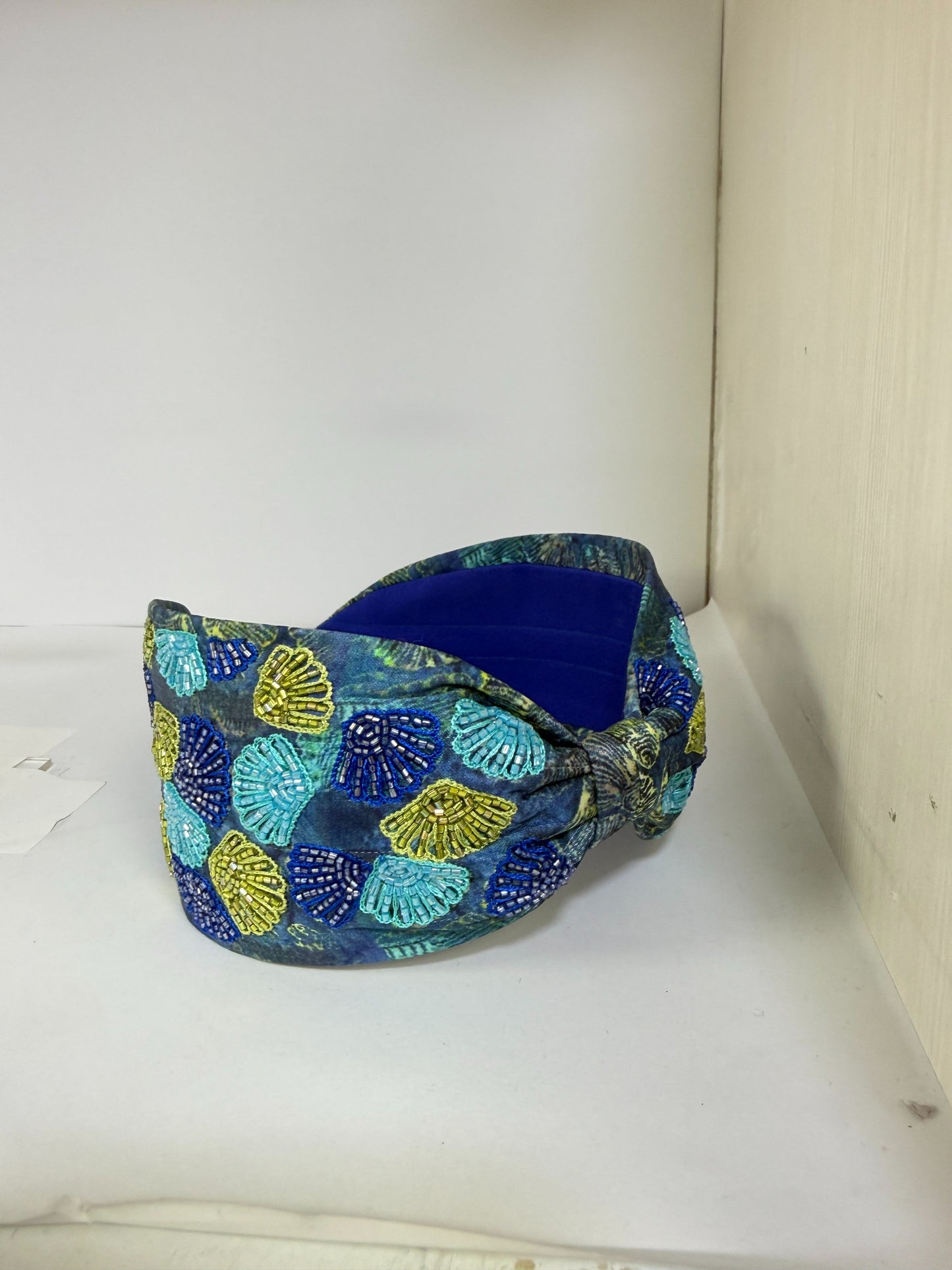 Azure Embellished Knotted Head Band