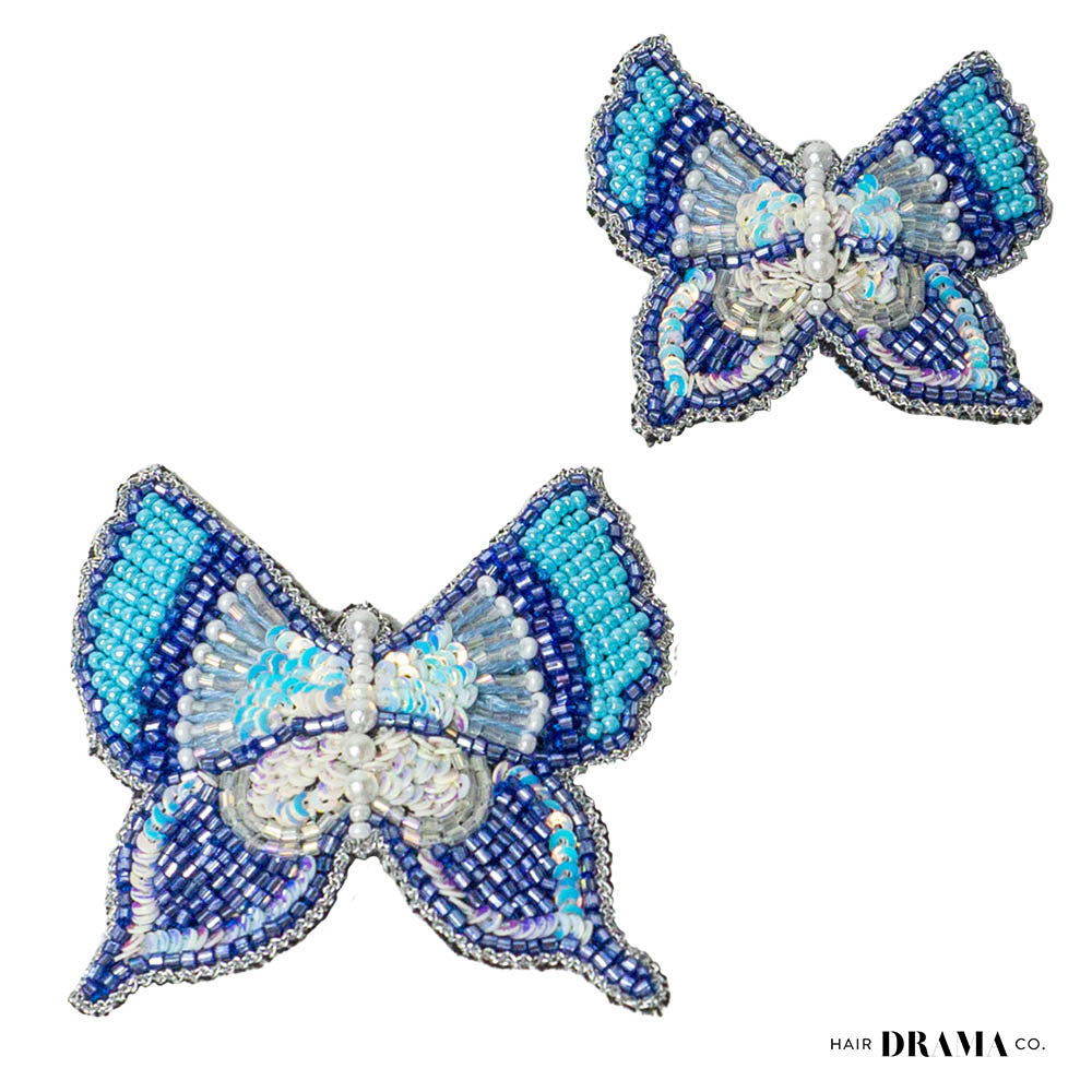 Butterfly Hair Pins Set of 2 - Blue