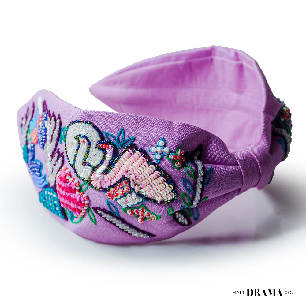 Not a Black Swan Knotted Headband - Lilac