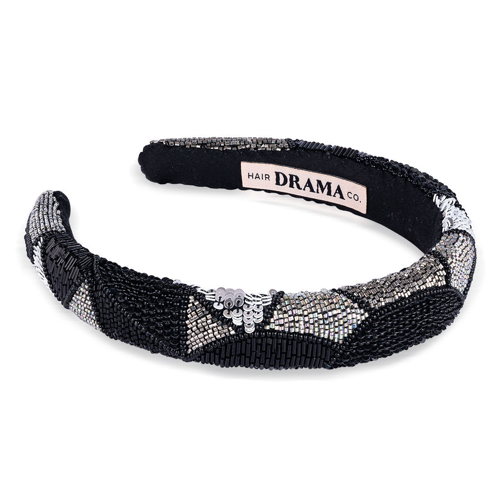 Embellished Puff Hair Band - Black
