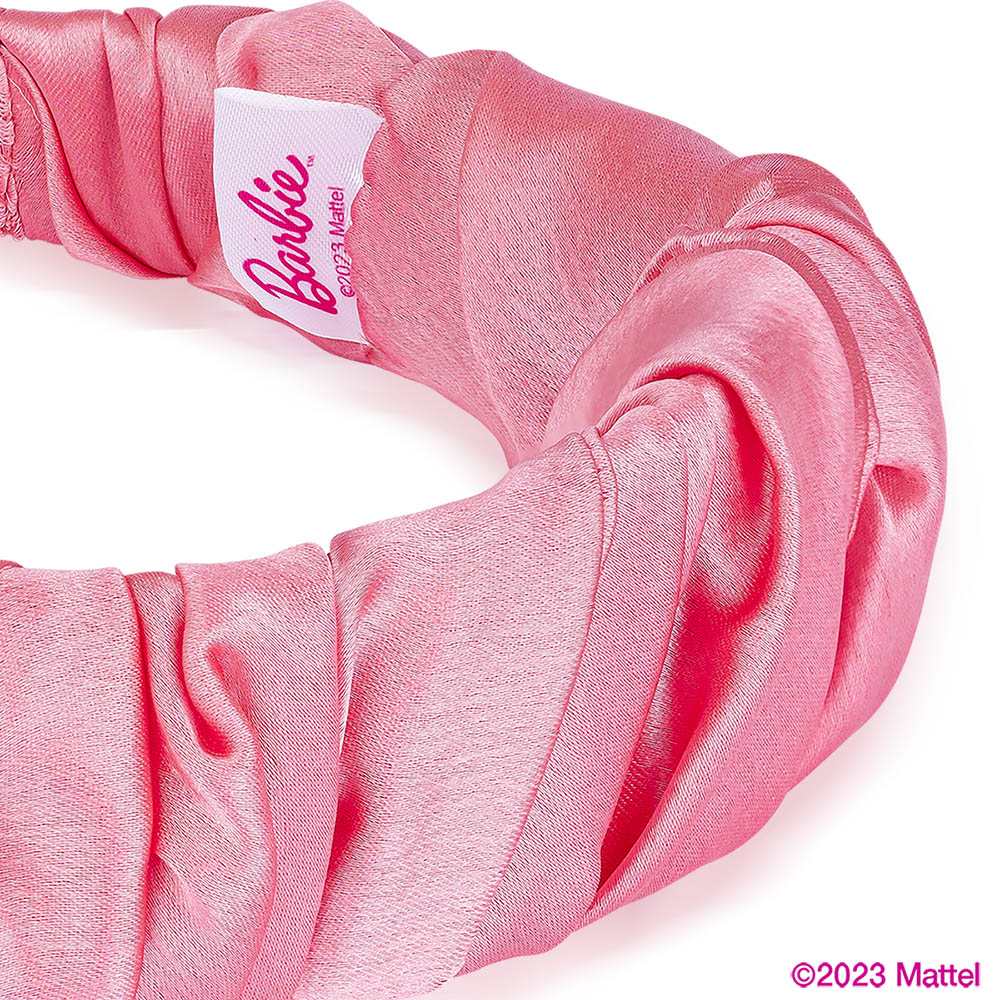 Barbie Satin Ruffle Hair Band with Barbie Charm - Pink