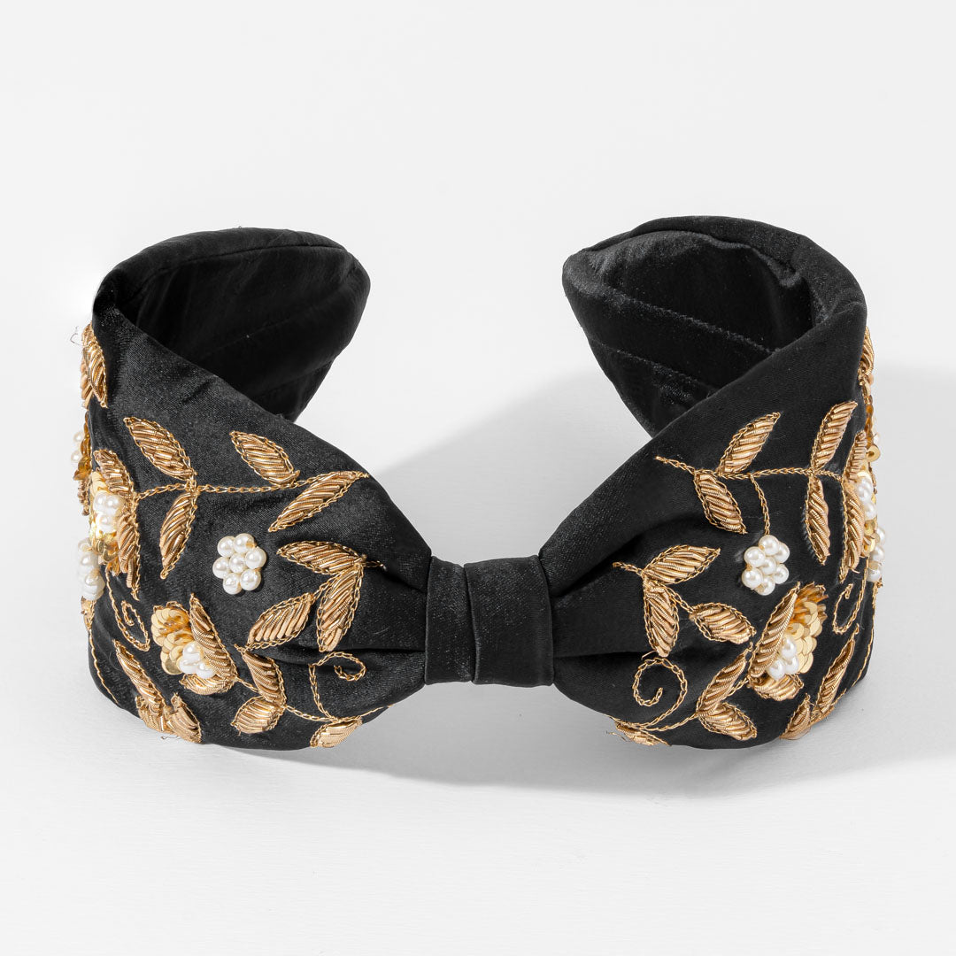 Midnight Bloom Embellished Headband