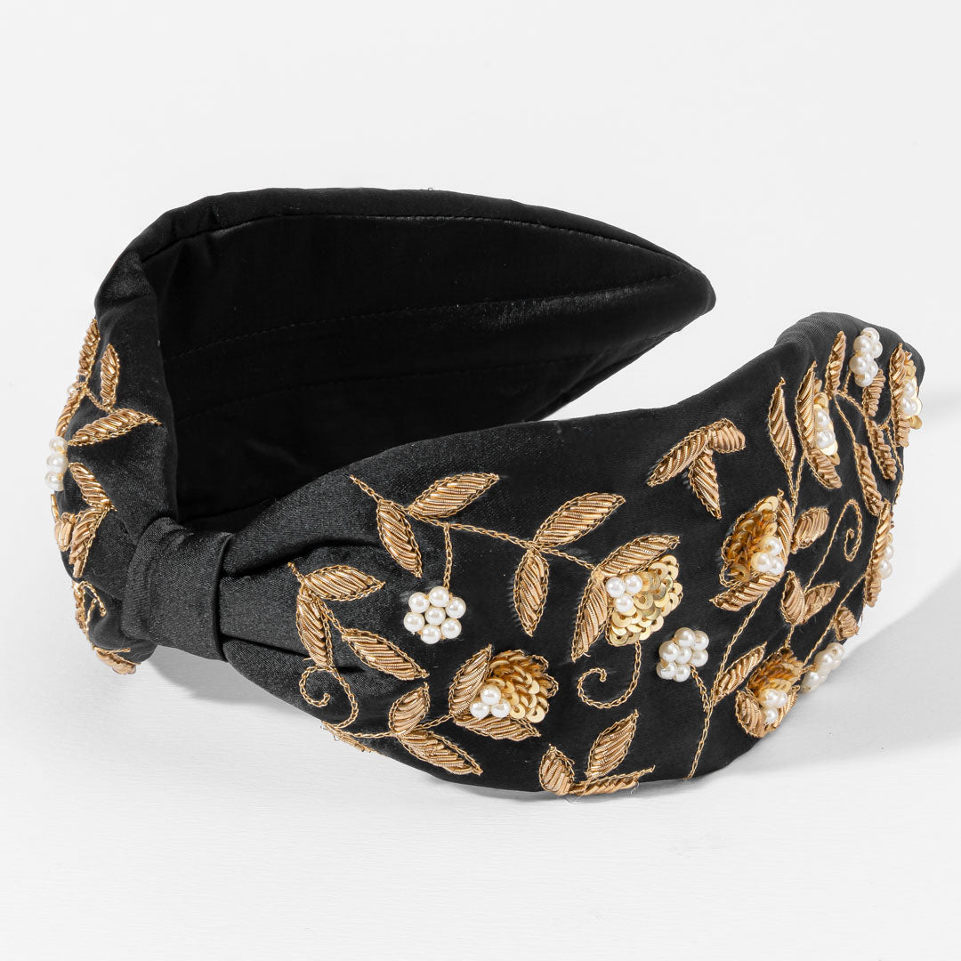 Midnight Bloom Embellished Headband