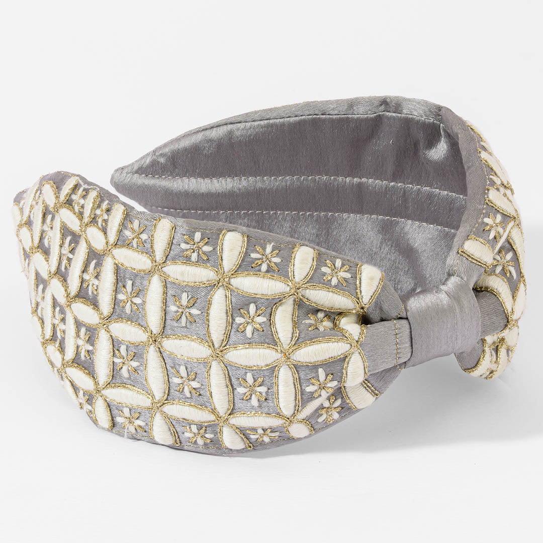 Geometrical Embroidered Knotted Headband