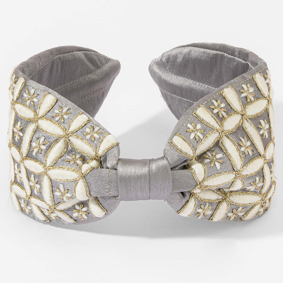 Geometrical Embroidered Knotted Headband