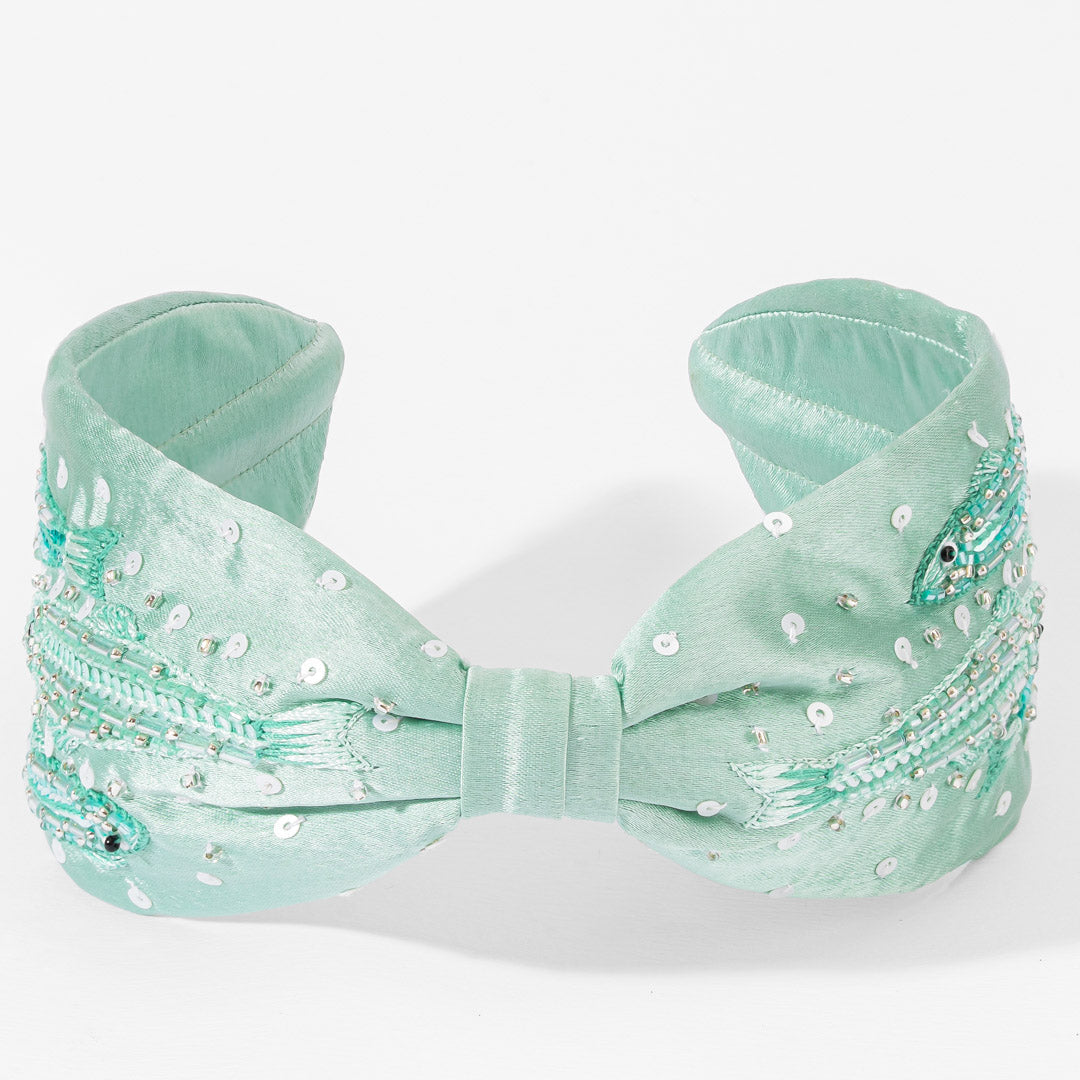 Fish Embroidered Knotted Headband