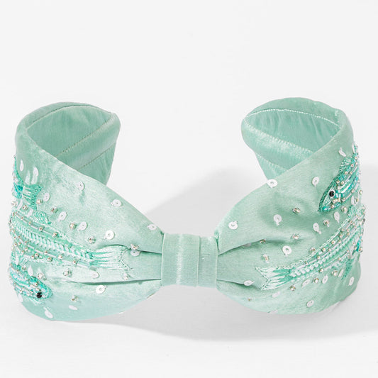 Fish Embroidered Knotted Headband