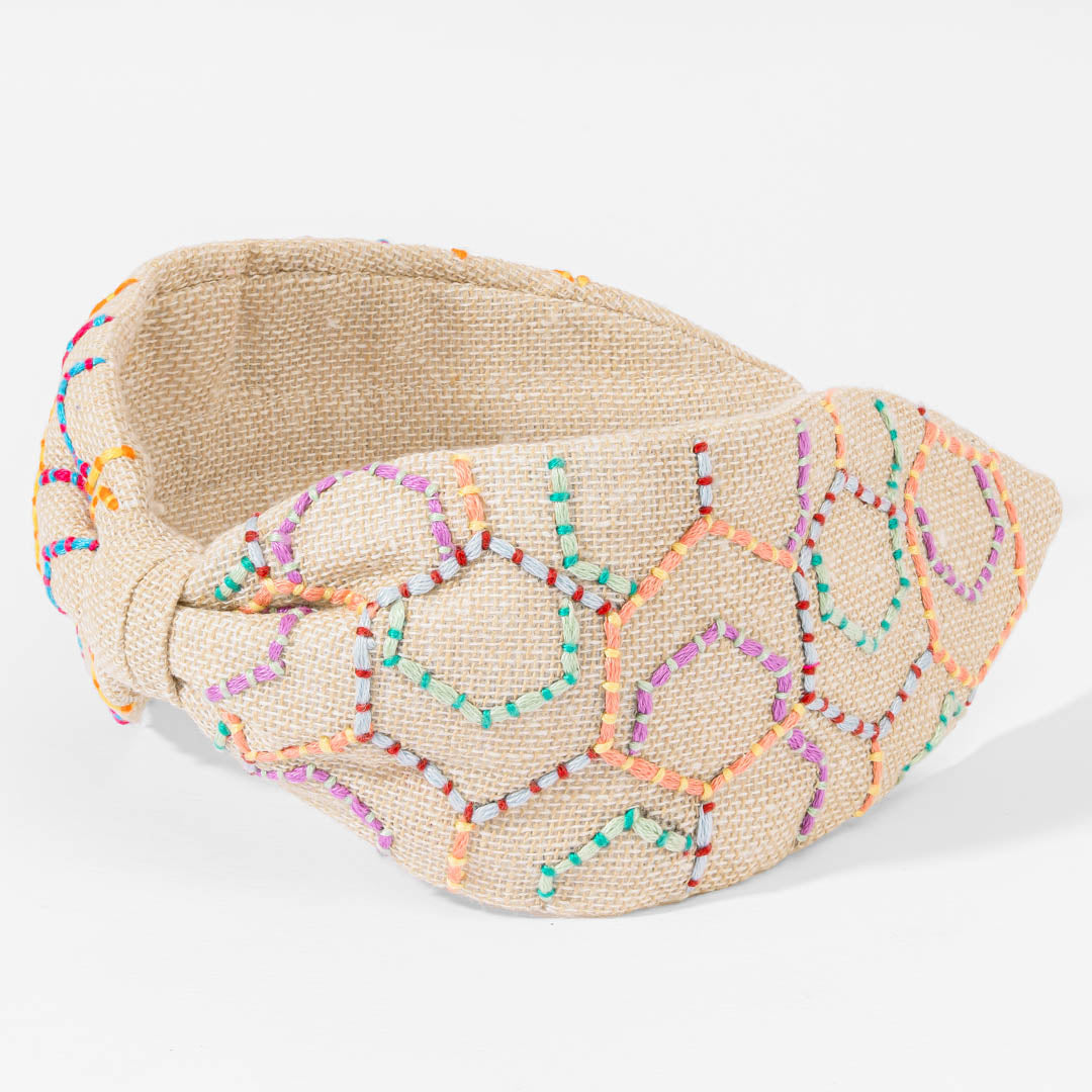 Hexagon Jute Knotted Headband