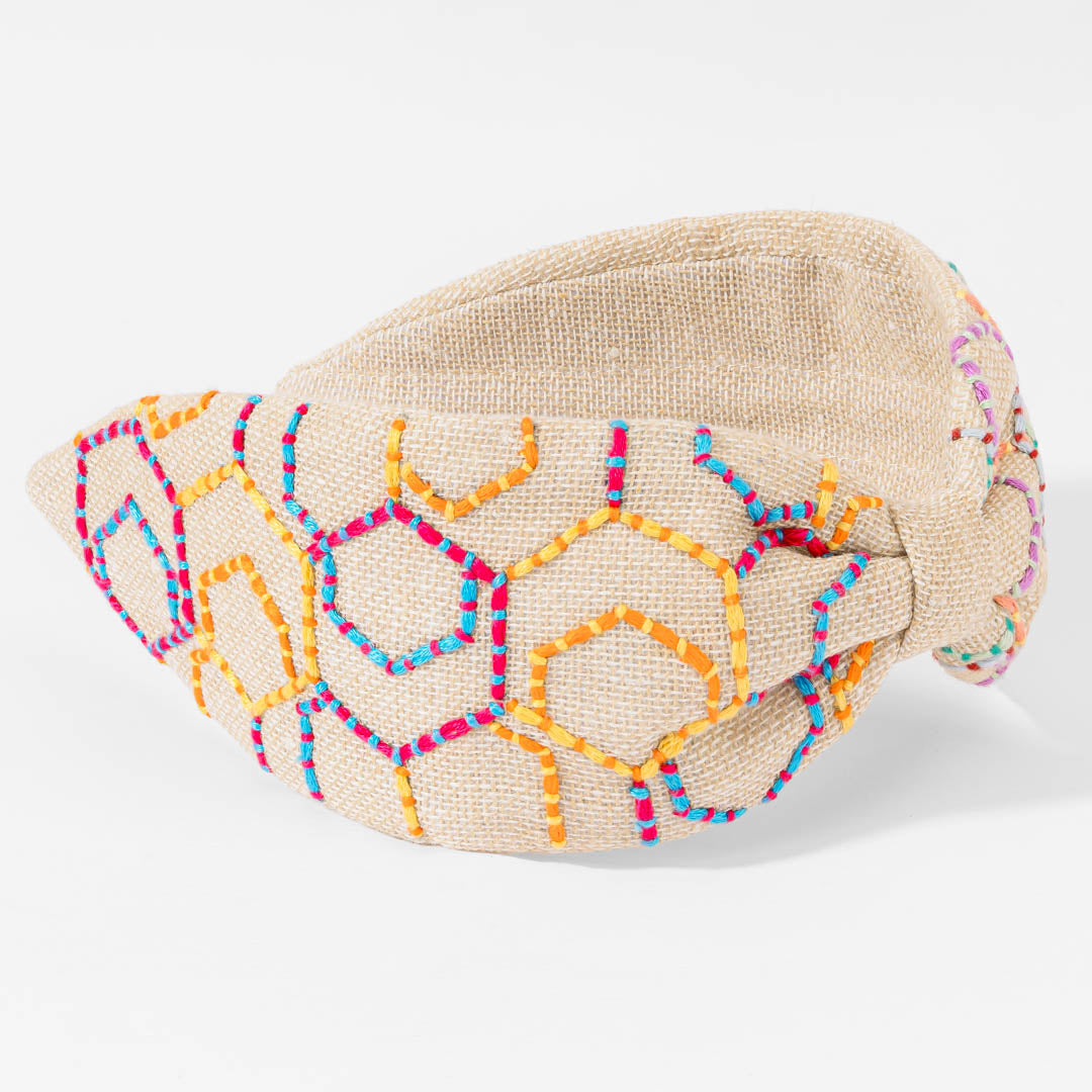 Hexagon Jute Knotted Headband - Multicolour