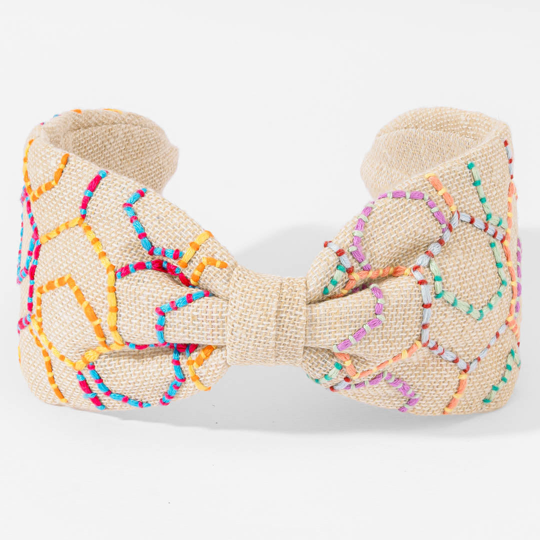 Hexagon Jute Knotted Headband - Multicolour