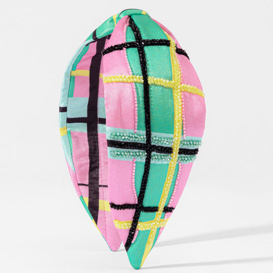 Retro Plaid Knotted Headband