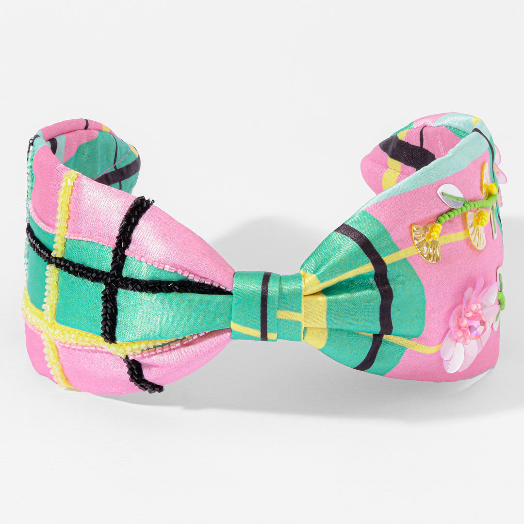 Retro Plaid Knotted Headband