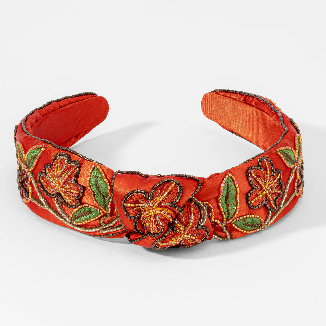Tangerine Bloom Embellished Headband