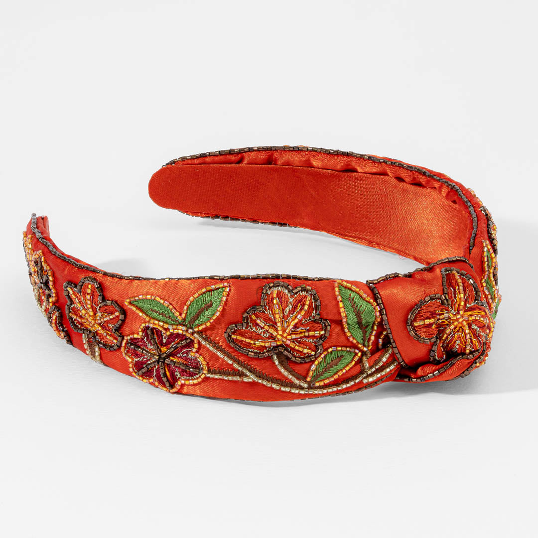 Tangerine Bloom Embellished Headband