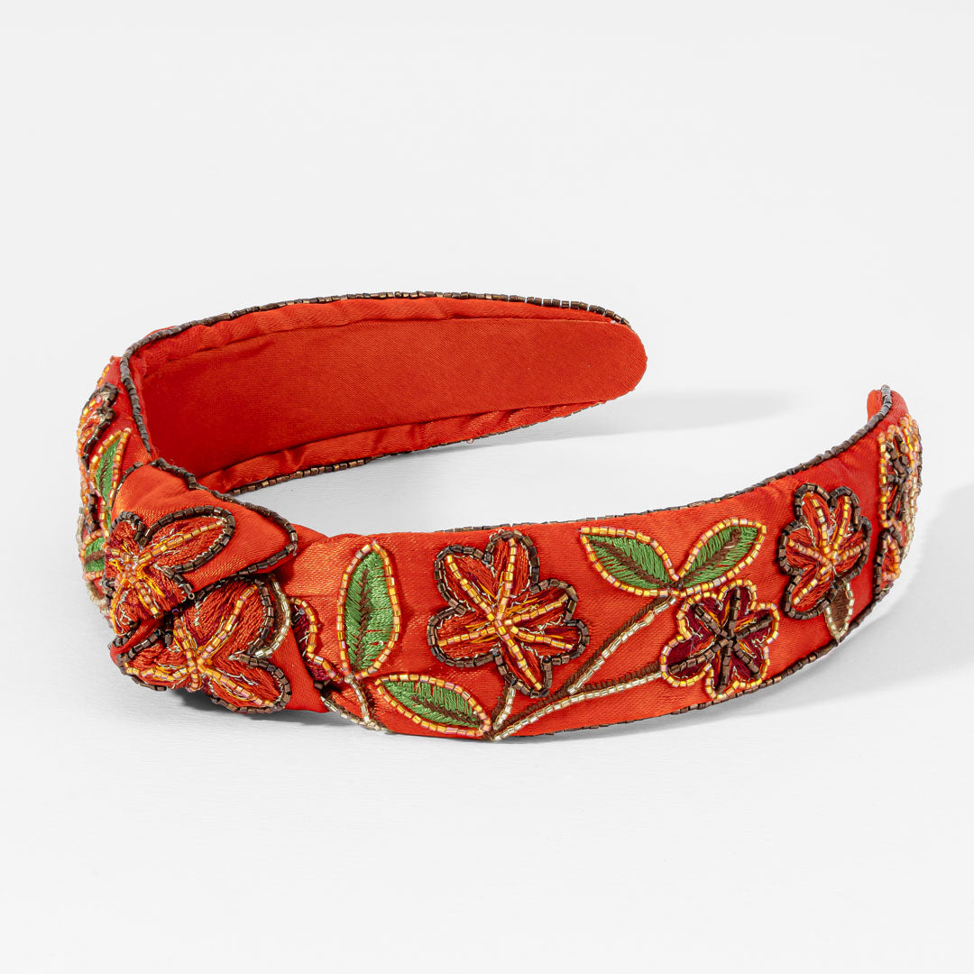 Tangerine Bloom Embellished Headband