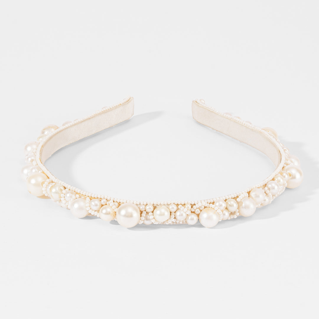 Luna White Pearl Hair Band