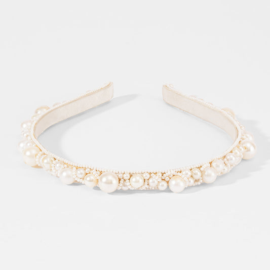 Luna White Pearl Hair Band