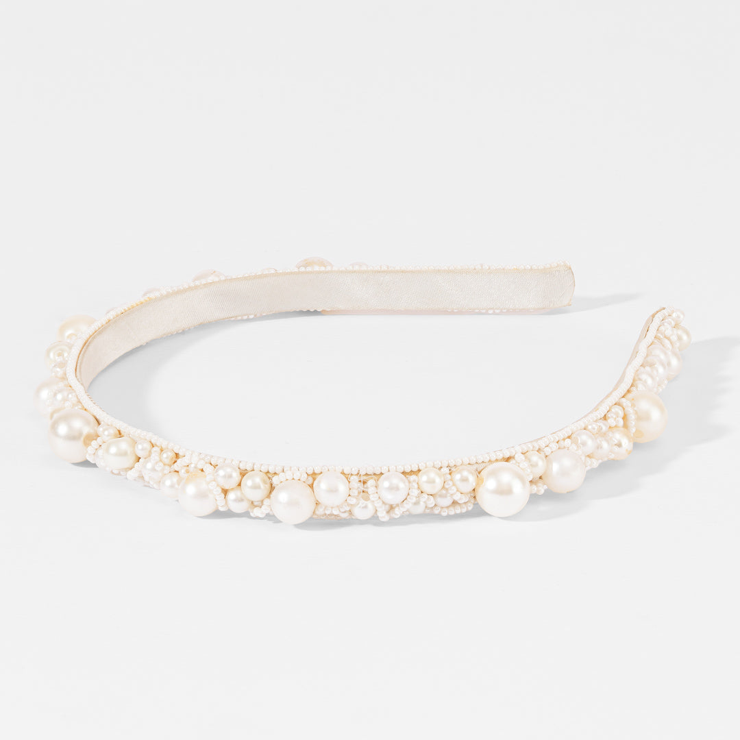 Luna White Pearl Hair Band