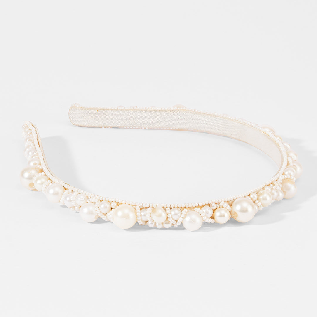 Luna White Pearl Hair Band