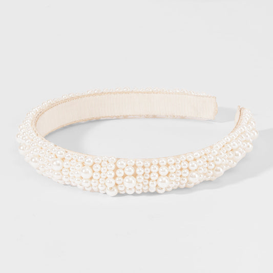 White Pearl Broad Hair Band