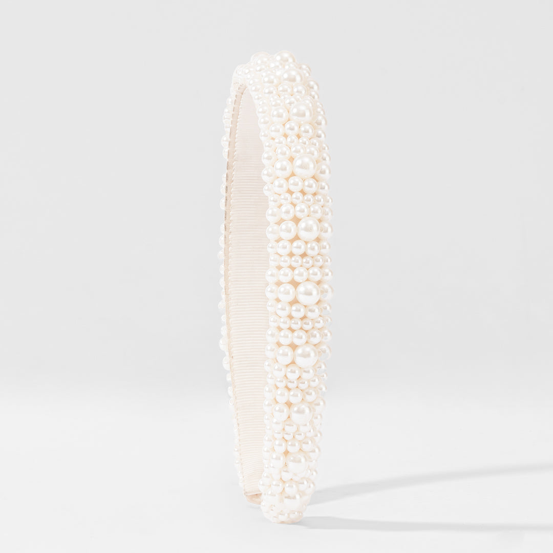 White Pearl Broad Hair Band