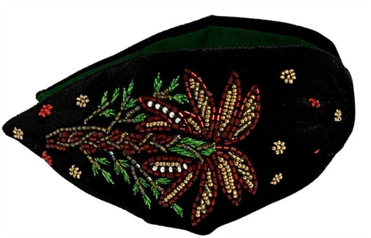 BLACK HEADBAND WITH COCONUT TREE