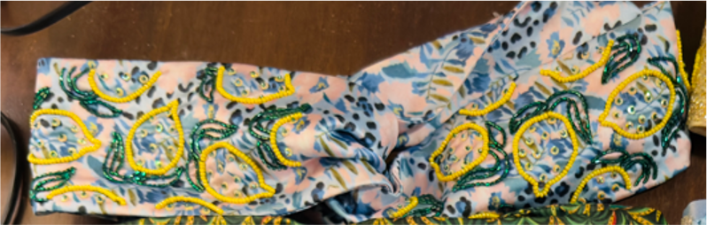 Limoncello Embellished Knotted Headband - Blue