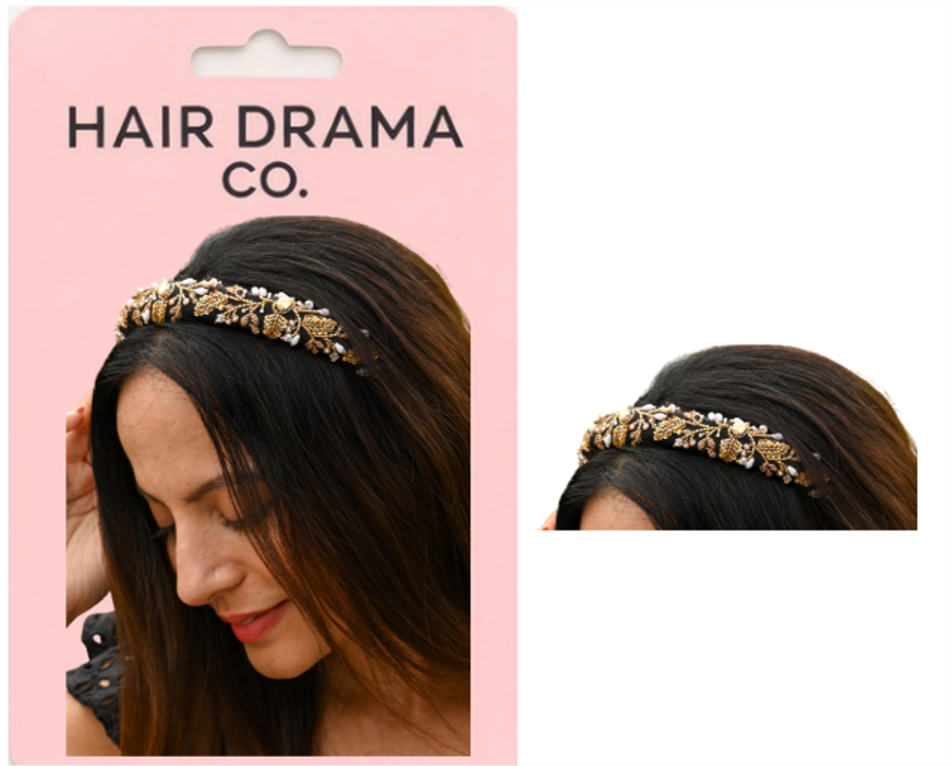 Gloria Gold Embroidered Hair band