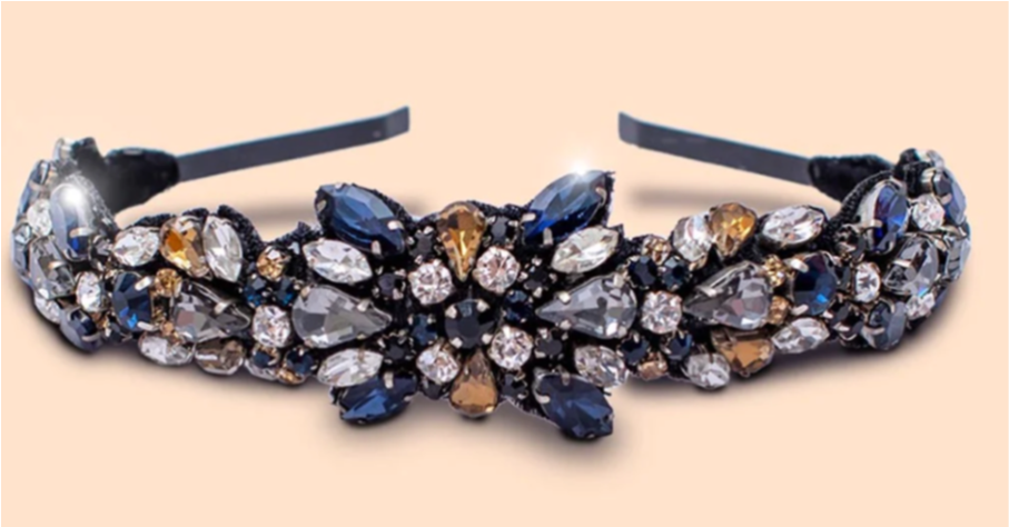 Hair Drama Rosemary Headband- Dark Blue