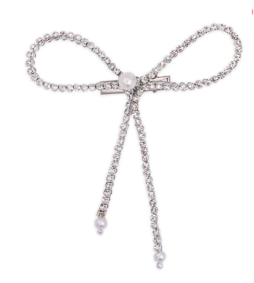 crystal bow silver