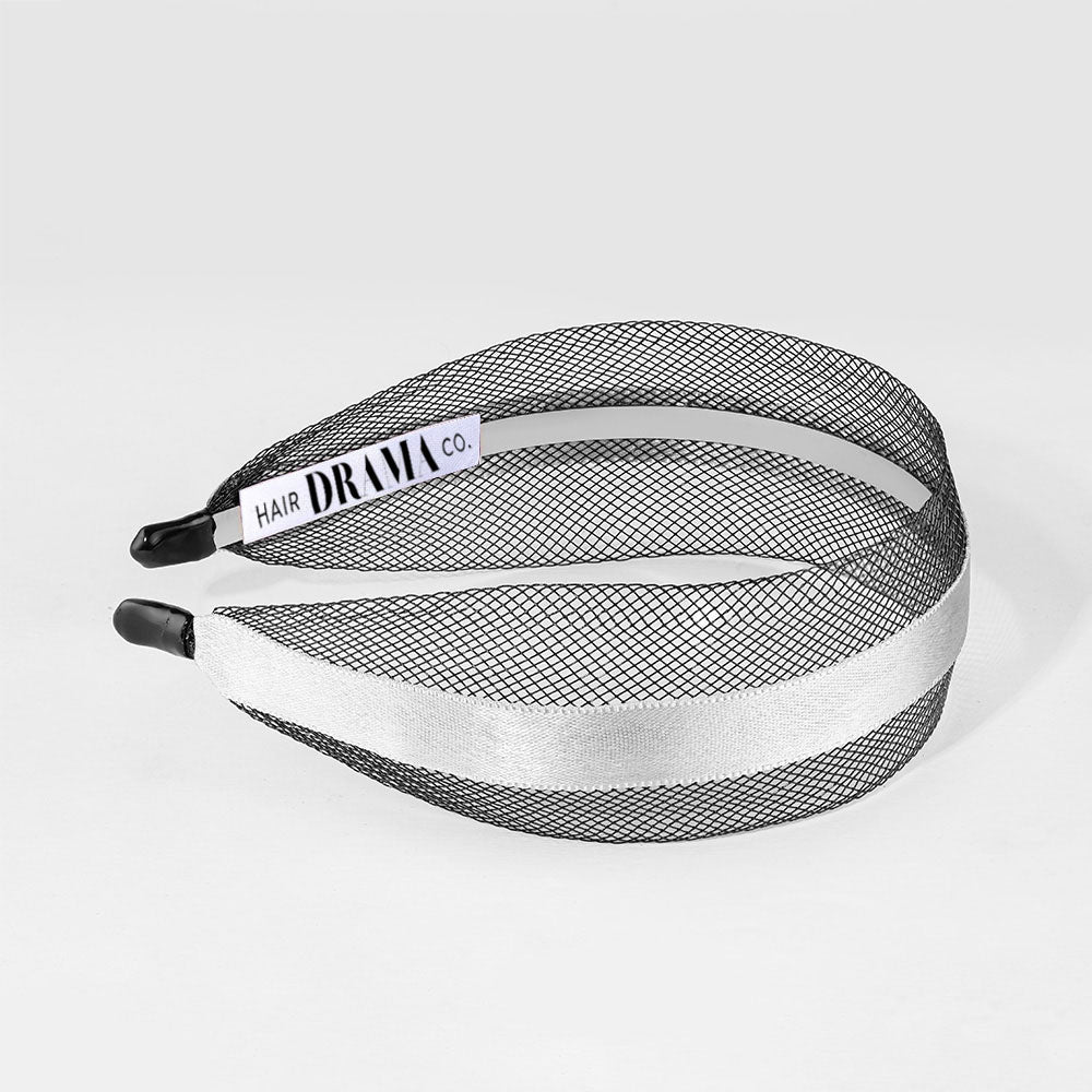 HDC x Emily in Paris Black Mesh Hair Band with Silver Ribbon
