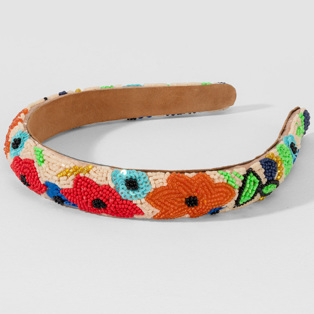 Floral Embroidered Hairband - Multi