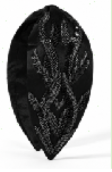 Black Fern Embellished Headband
