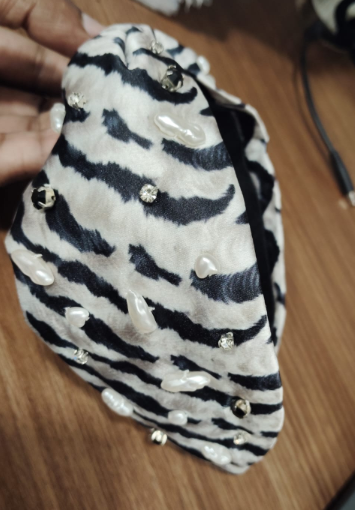 Zebra Print Crystal Headband
