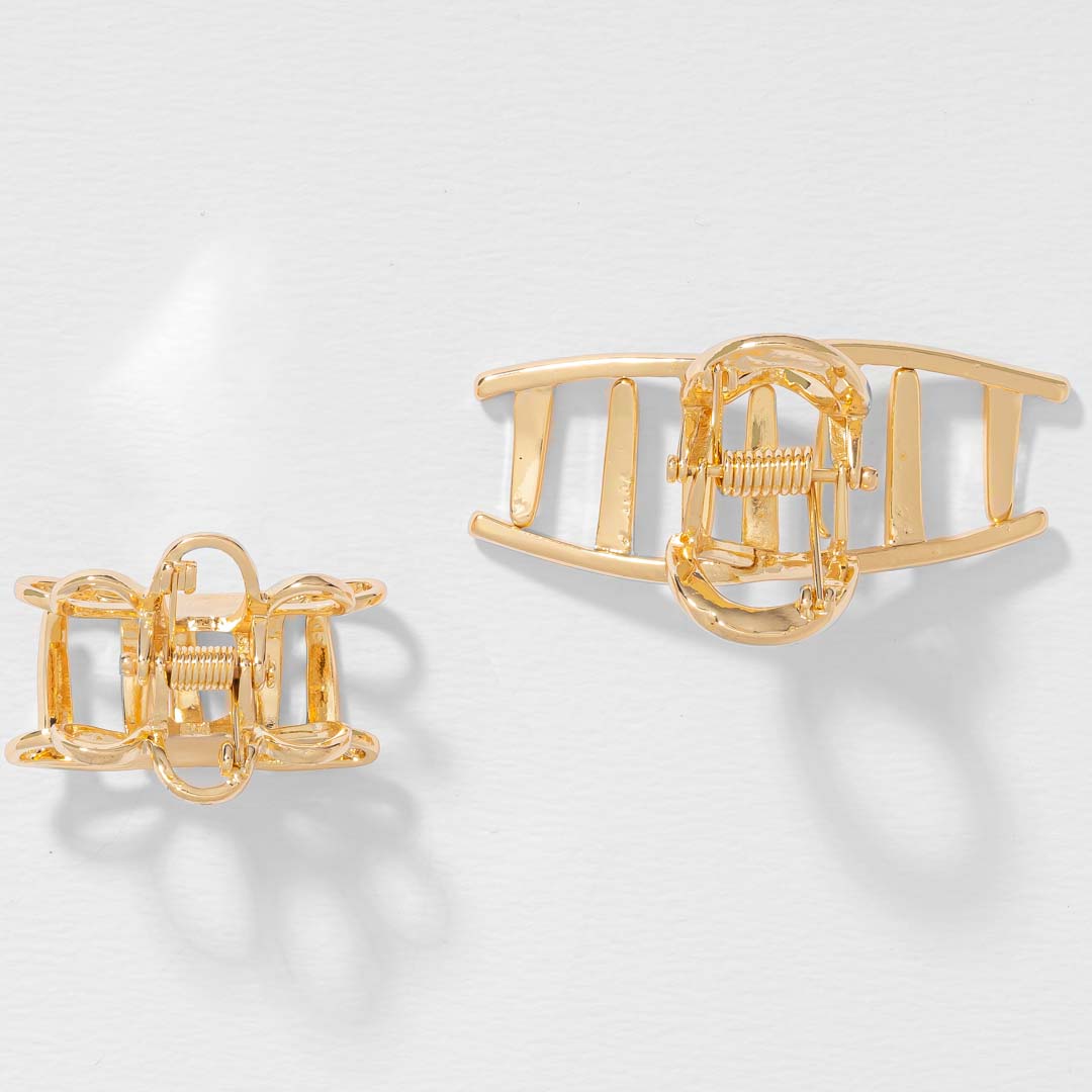 Amara Mini Claw Clips - Set of 2 - Gold