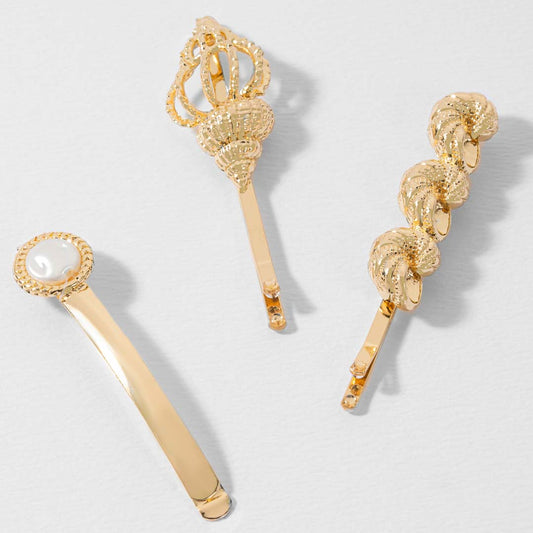 Selene Hair Pins - Set of 3 - Gold