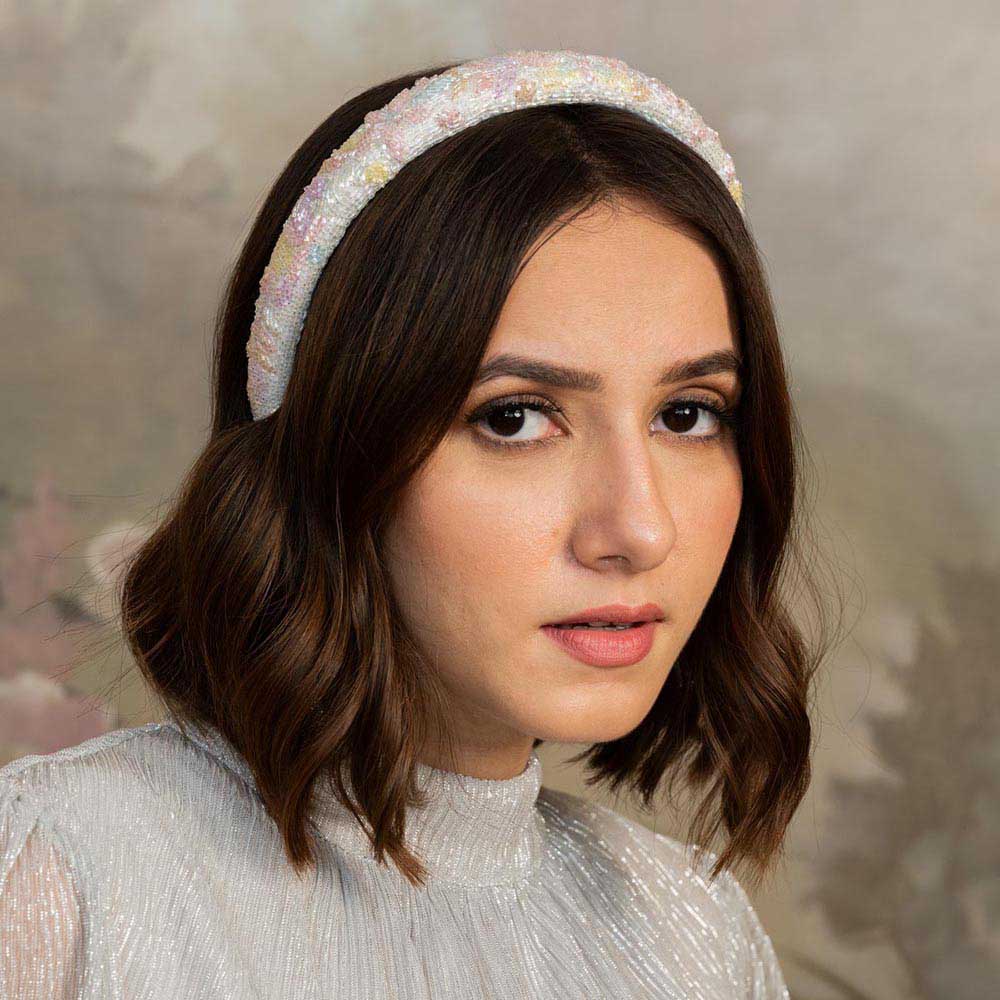 Floral Puff Hair Band - Pastel