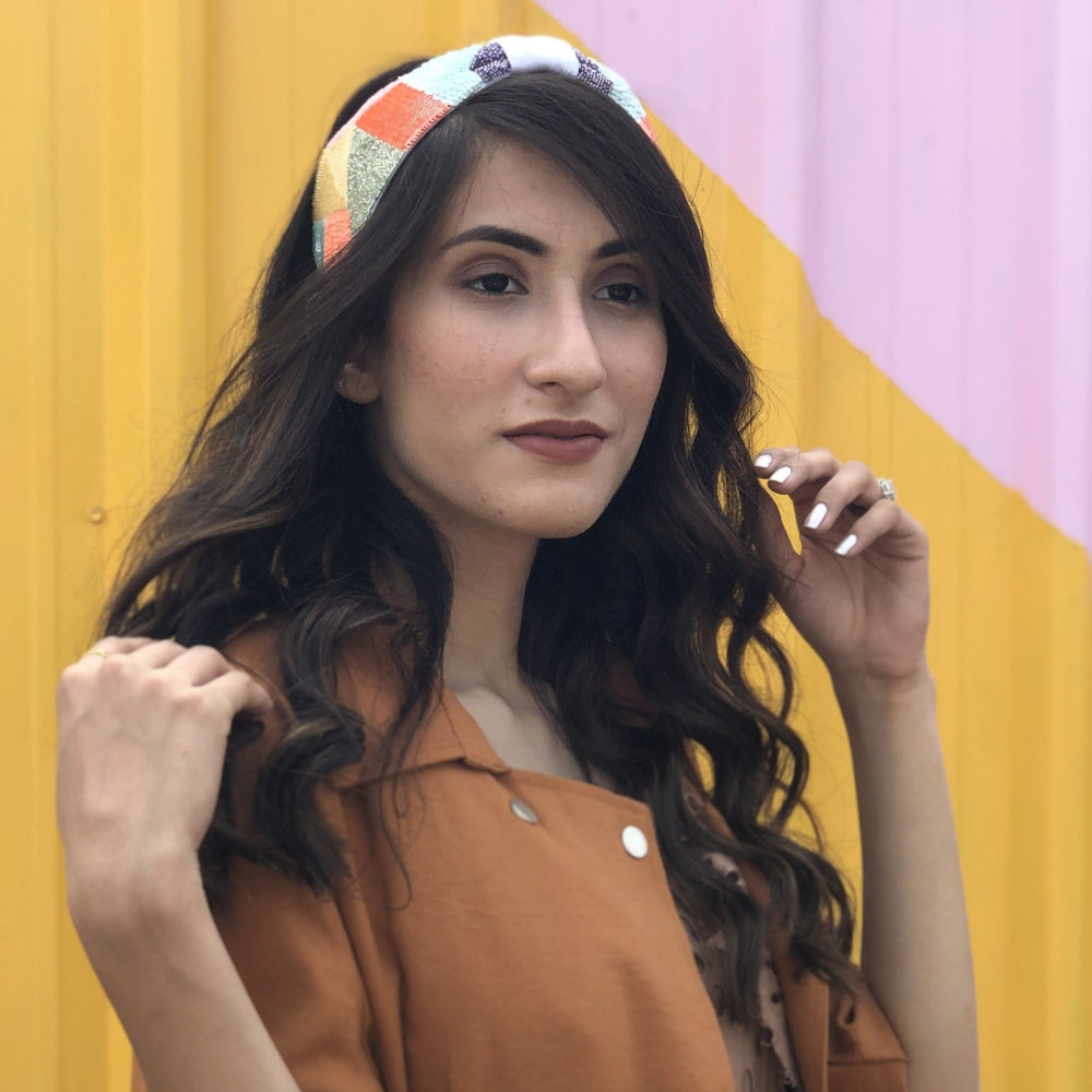 Multicolor Camouflage Knotted Headband- Bright