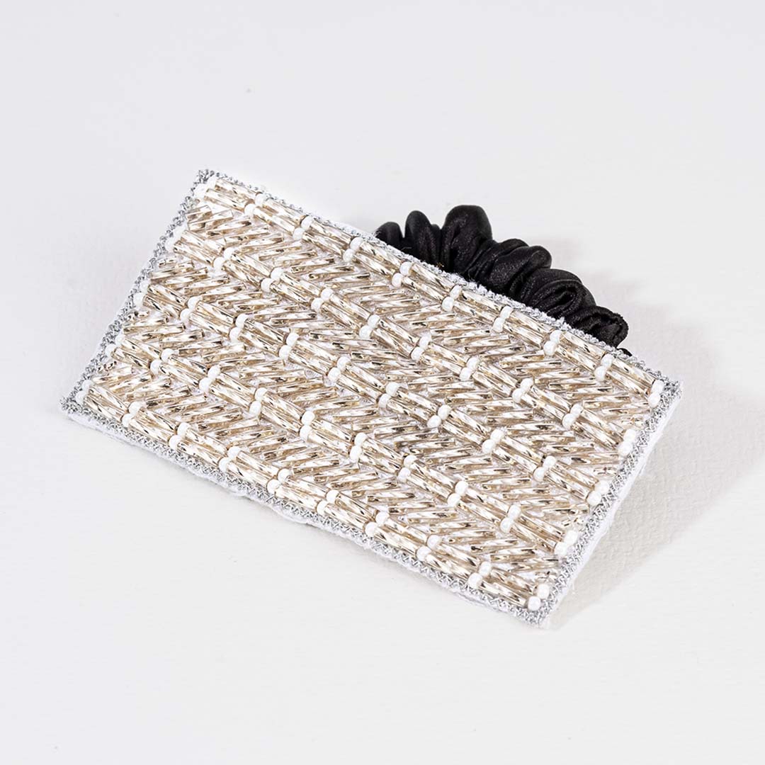 Embellished Ponytail Holder - Silver