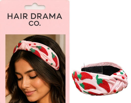 Pink Pepper Beaded Knotted Headband