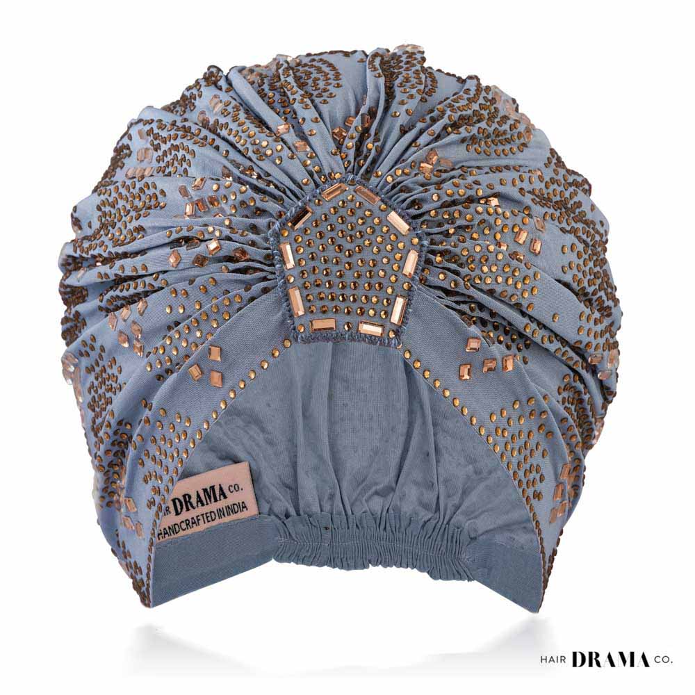 Blue Turban - Golden Crystals